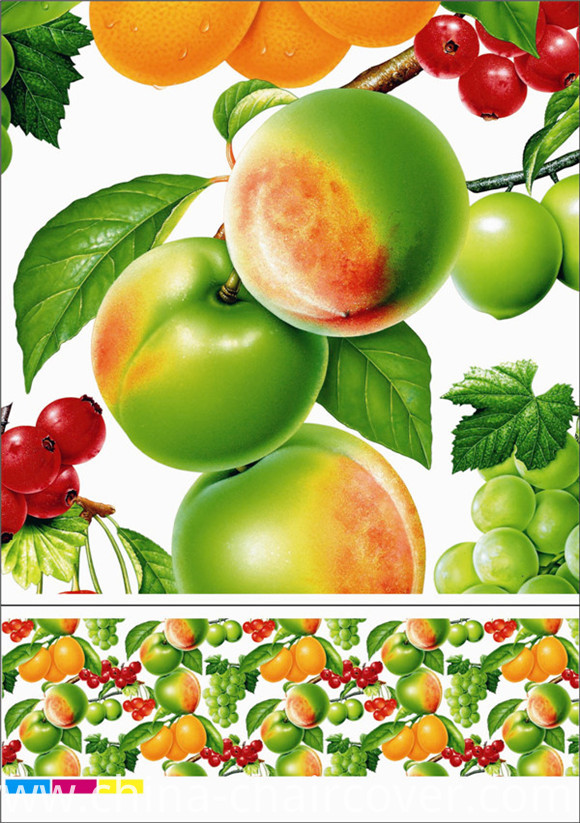 Nonwoven Backing PVC Tablecloth with Vegetable and Fruit Design